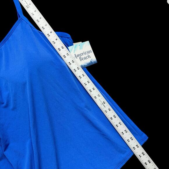 Maurices American Beach Womens 2X Royal Blue Tankini Swim Top Built In Bra - Picture 5 of 10
